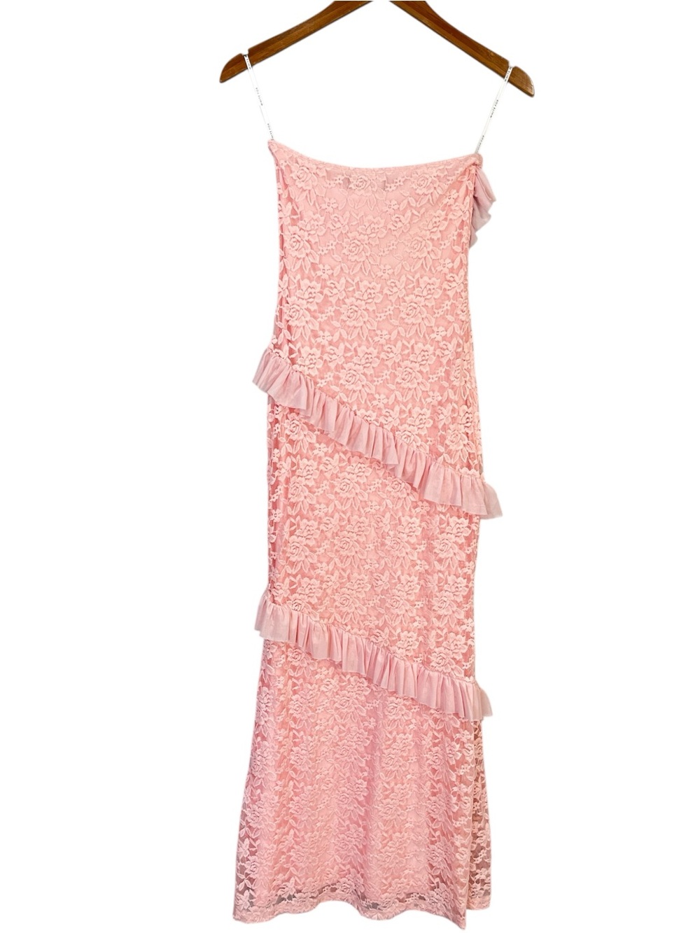 NWT White Fox Boutique She's A Masterpiece Lace Maxi Dress Pink Size Small - Picture 11 of 13